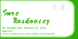 imre moskovicz business card